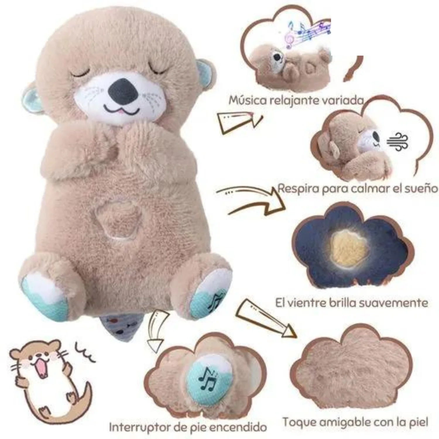Peluche Nutria Con Sonido. Respirador
