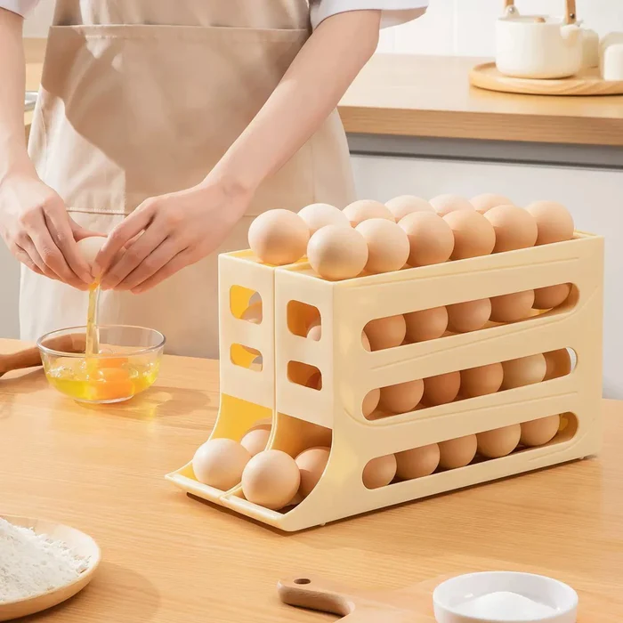 «🥚✨ Organizador y dispensador automático de huevos: ¡Organiza tu cocina de forma segura e innovadora! 🚀🔒»