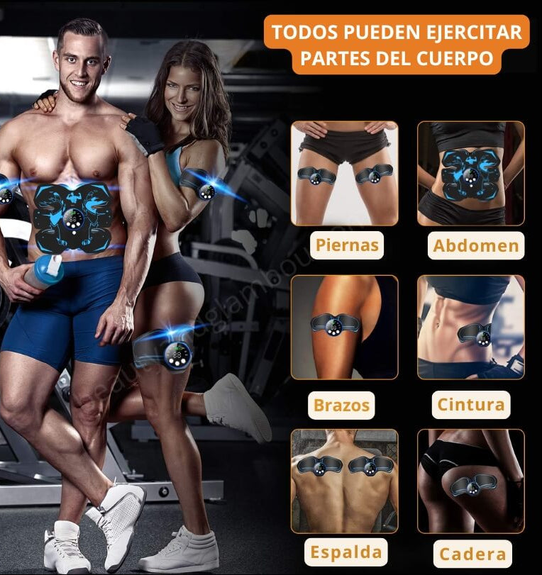 Electroestimulador EMS™ - Pack Abdominales, Brazos y Muslos.