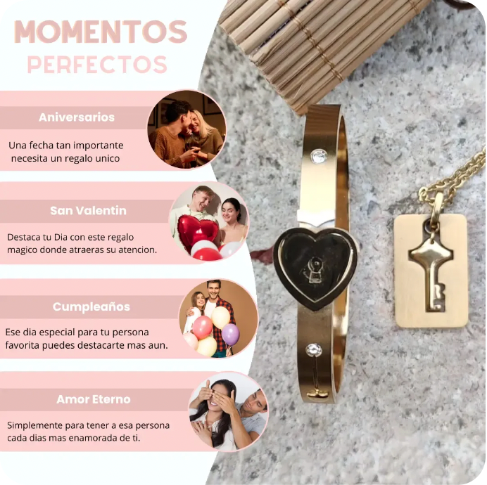 PRODUCTO EXCLUSIVO SET DE JOYERIA TRUE LOVE: CADENA + PULSERA ACERO INOXIDABLE